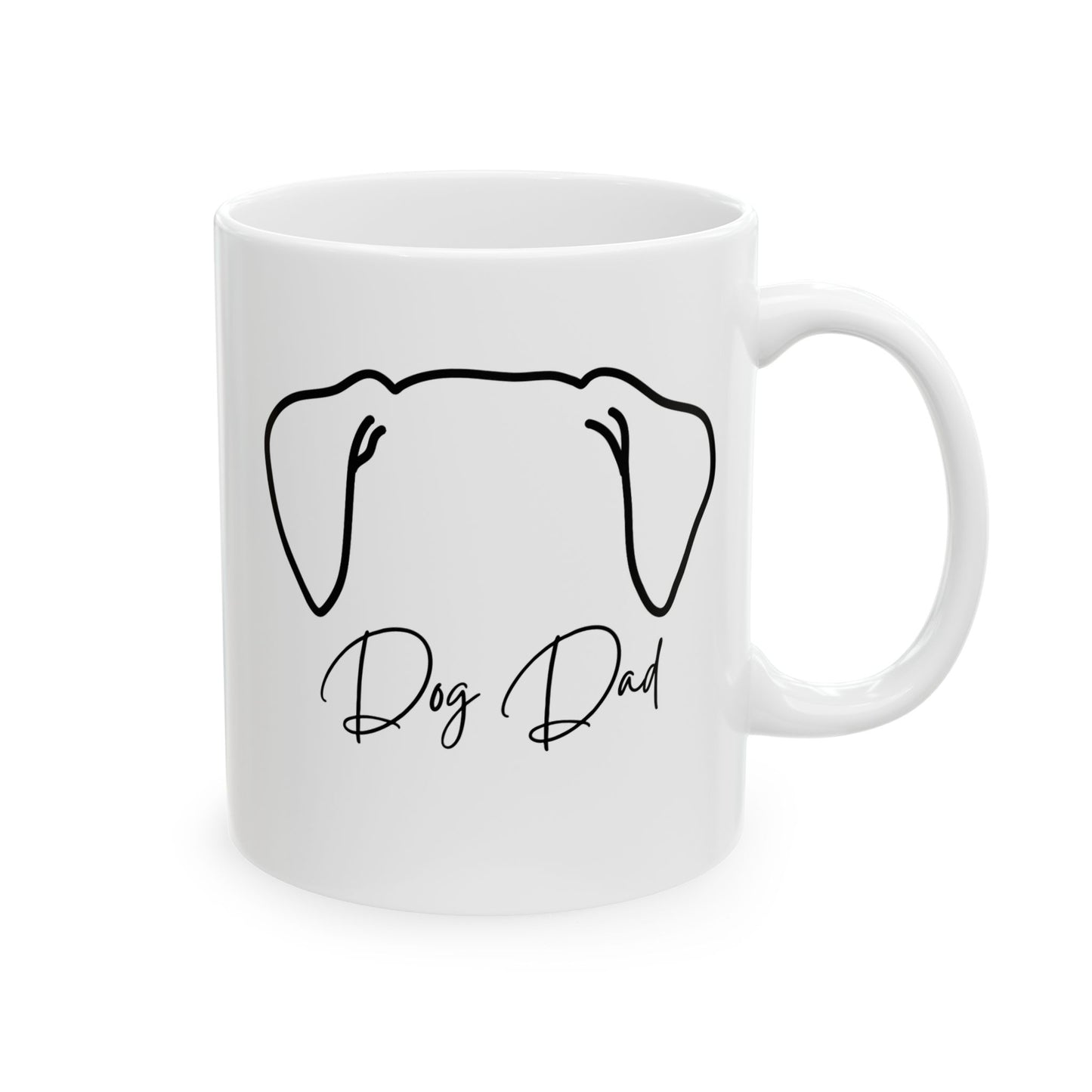 Dog Dad- Script- Ceramic Mug, 11oz