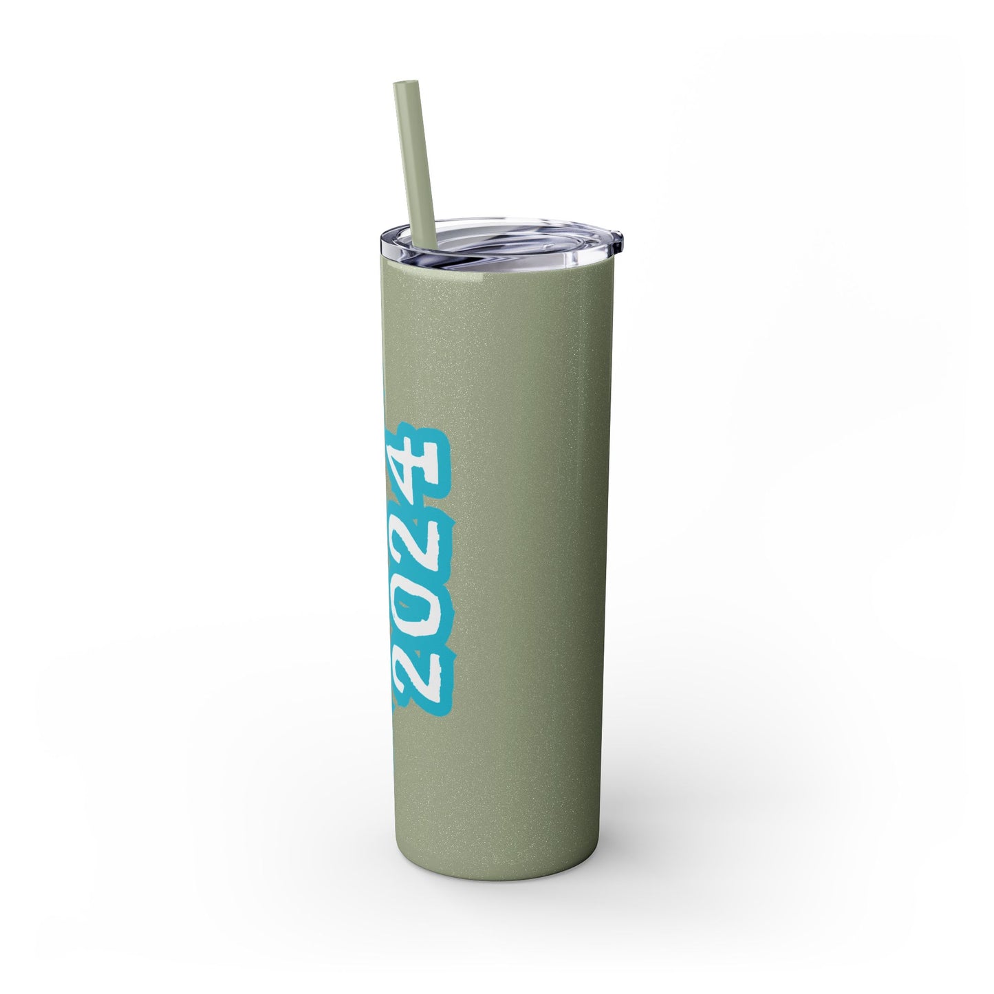 Class of 2024 Teal Skinny Tumbler with Straw, 20oz