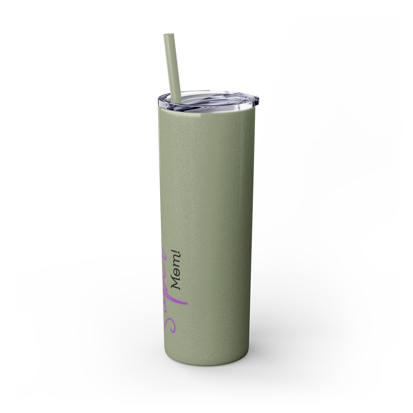 Super Mom Purple Skinny Tumbler with Straw, 20oz