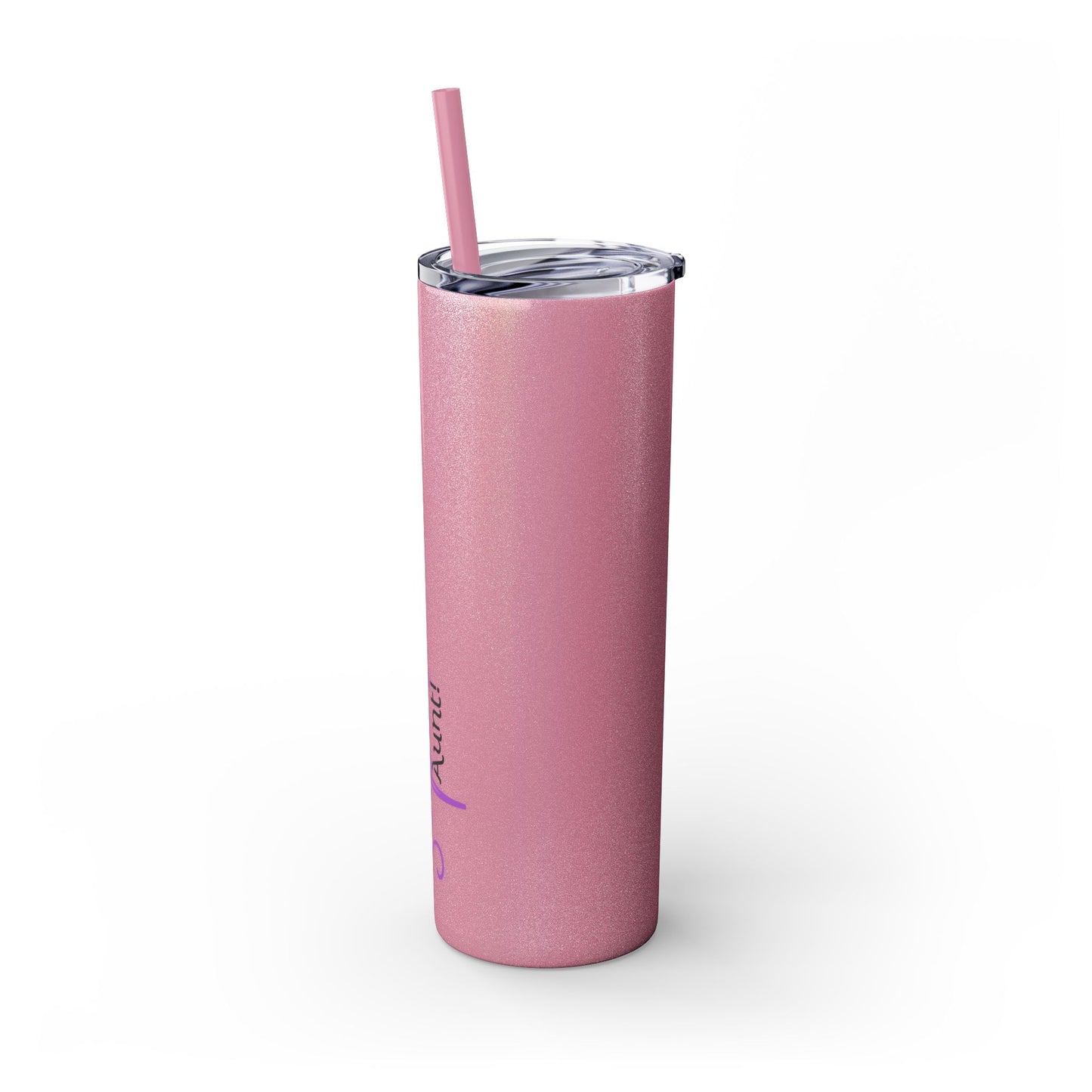 Super Aunt Purple Skinny Tumbler with Straw, 20oz