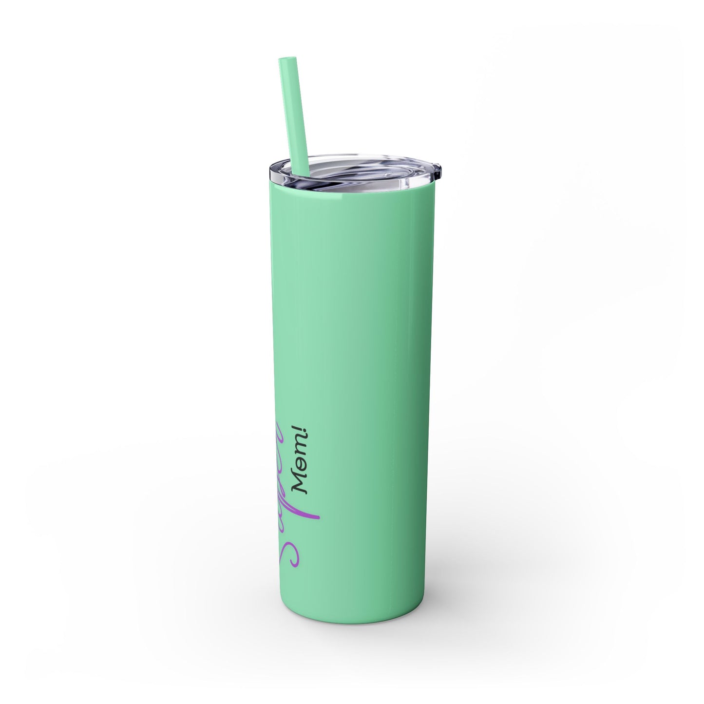 Super Mom Purple Skinny Tumbler with Straw, 20oz