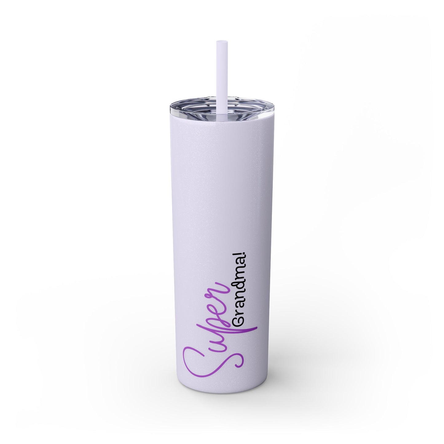 Super Grandma Purple Skinny Tumbler with Straw, 20oz