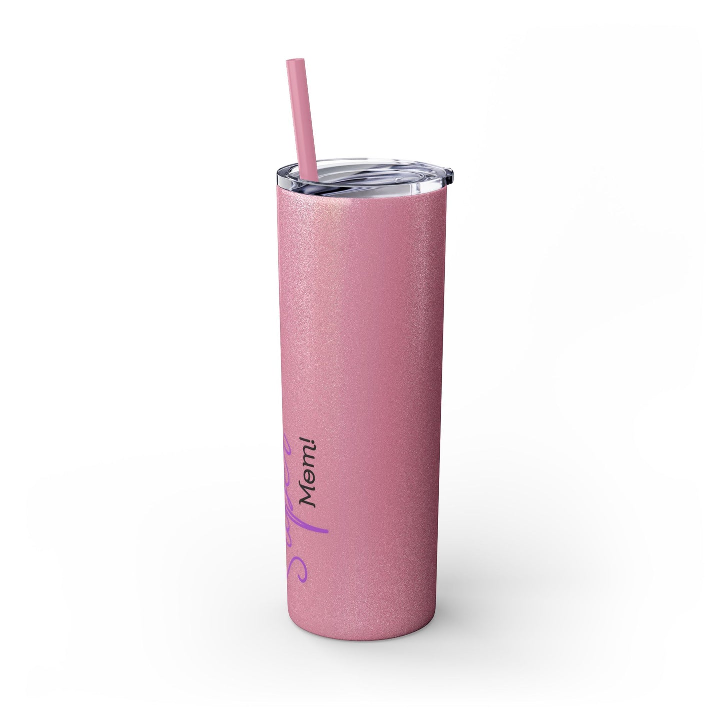 Super Mom Purple Skinny Tumbler with Straw, 20oz