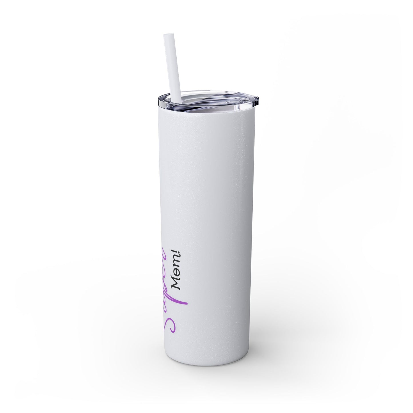 Super Mom Purple Skinny Tumbler with Straw, 20oz