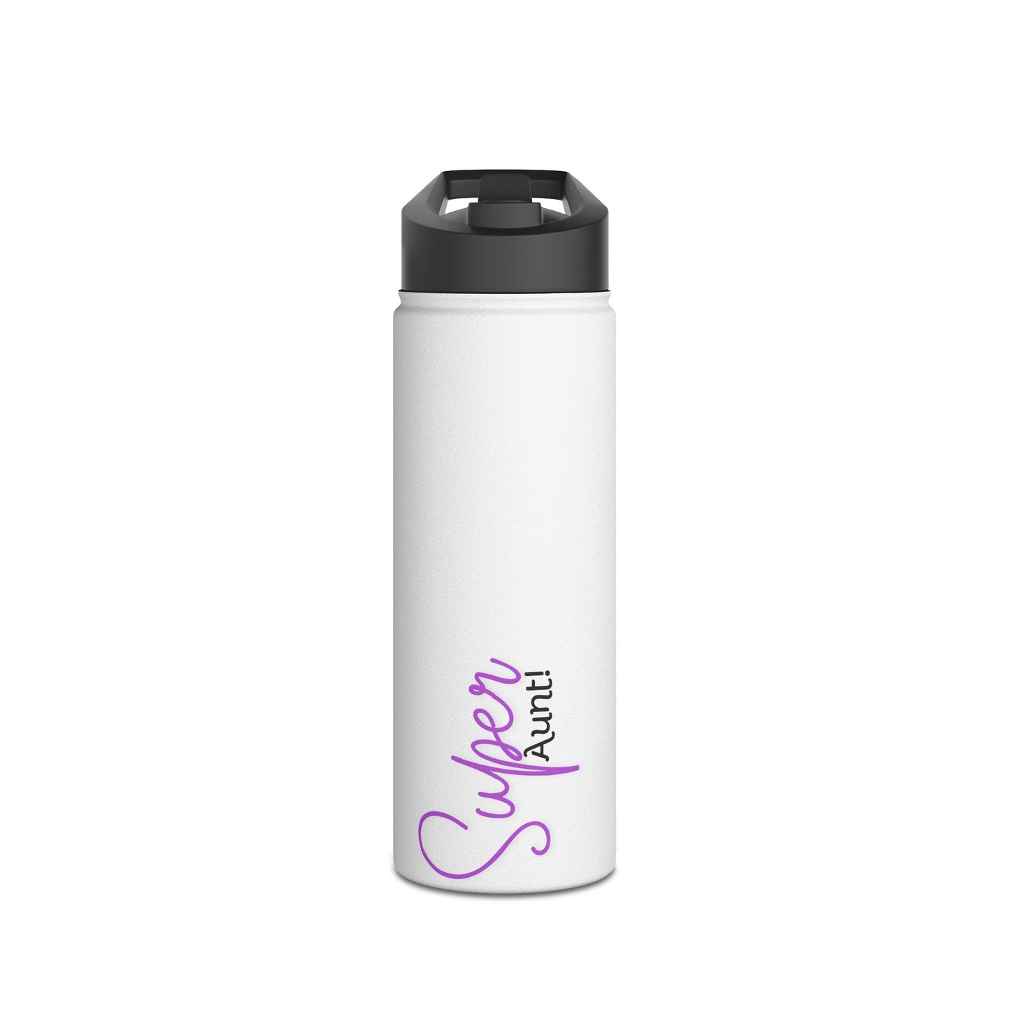 Super Aunt Purple Stainless Steel Water Bottle, Standard Lid