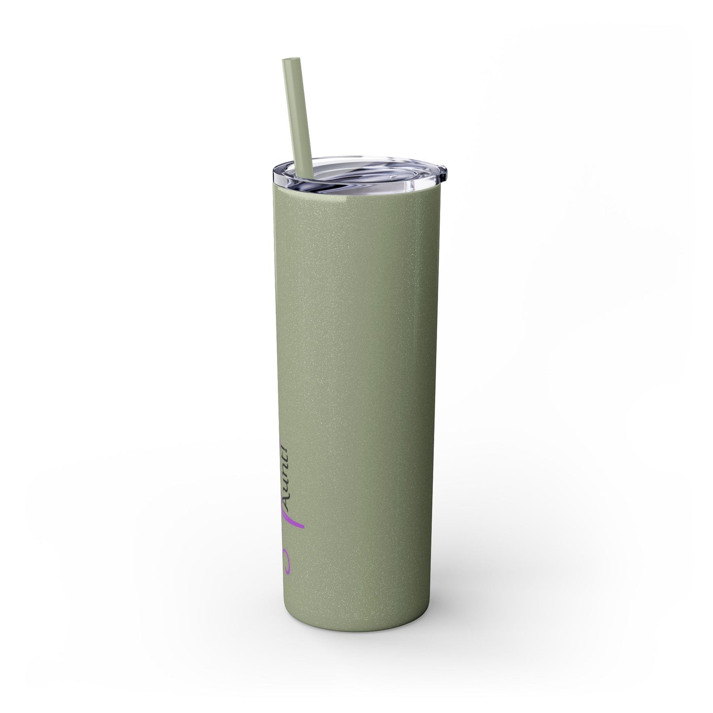 Super Aunt Purple Skinny Tumbler with Straw, 20oz