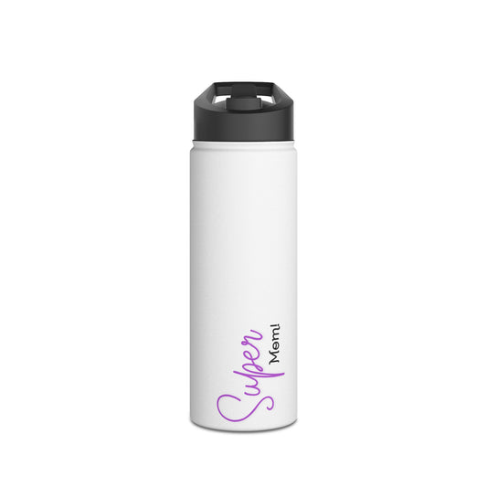 Super Mom Purple Stainless Steel Water Bottle, Standard Lid