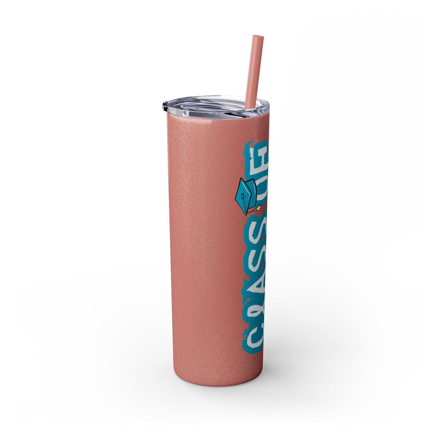 Class of 2024 Teal Skinny Tumbler with Straw, 20oz