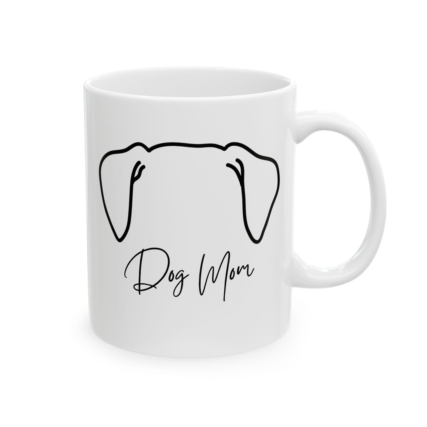 Dog Mom - Script- Ceramic Mug, 11oz