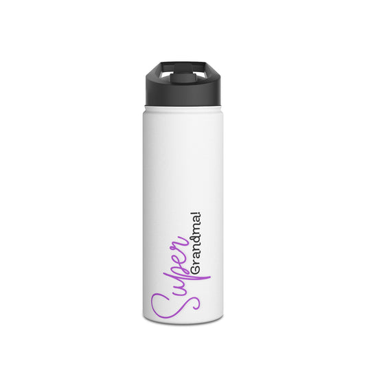 Super Grandma Purple Stainless Steel Water Bottle, Standard Lid