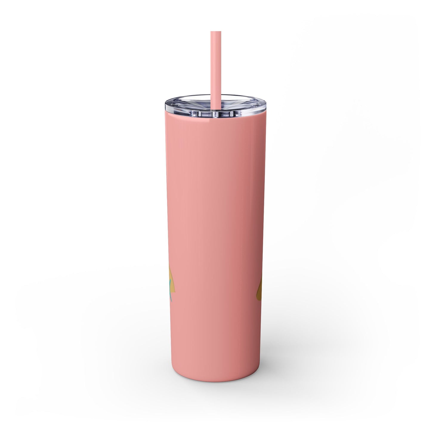 Beaching Not Teaching Skinny Tumbler with Straw, 20oz