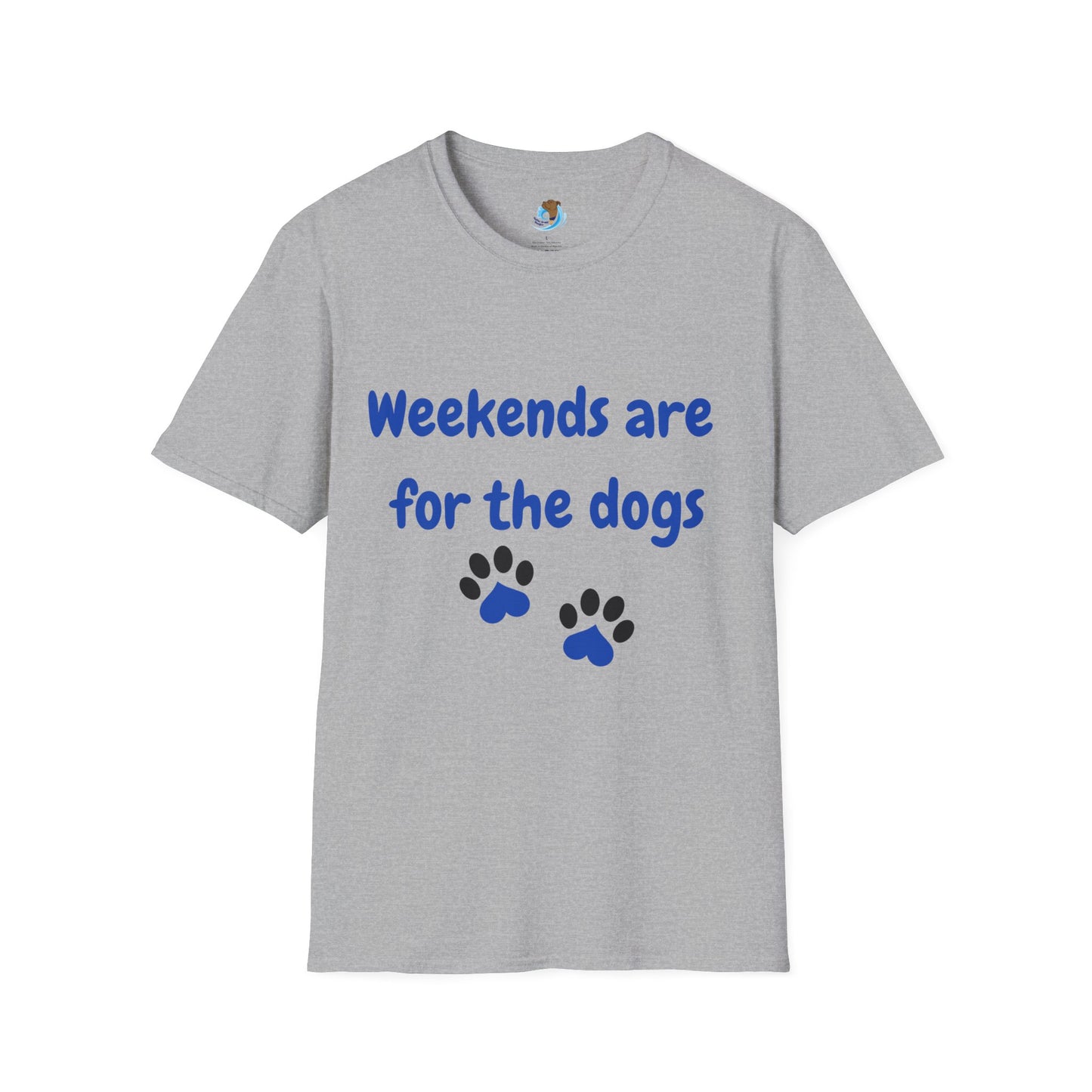 Weekends Are For The Dogs- Black & Blue- Unisex Softstyle T-Shirt