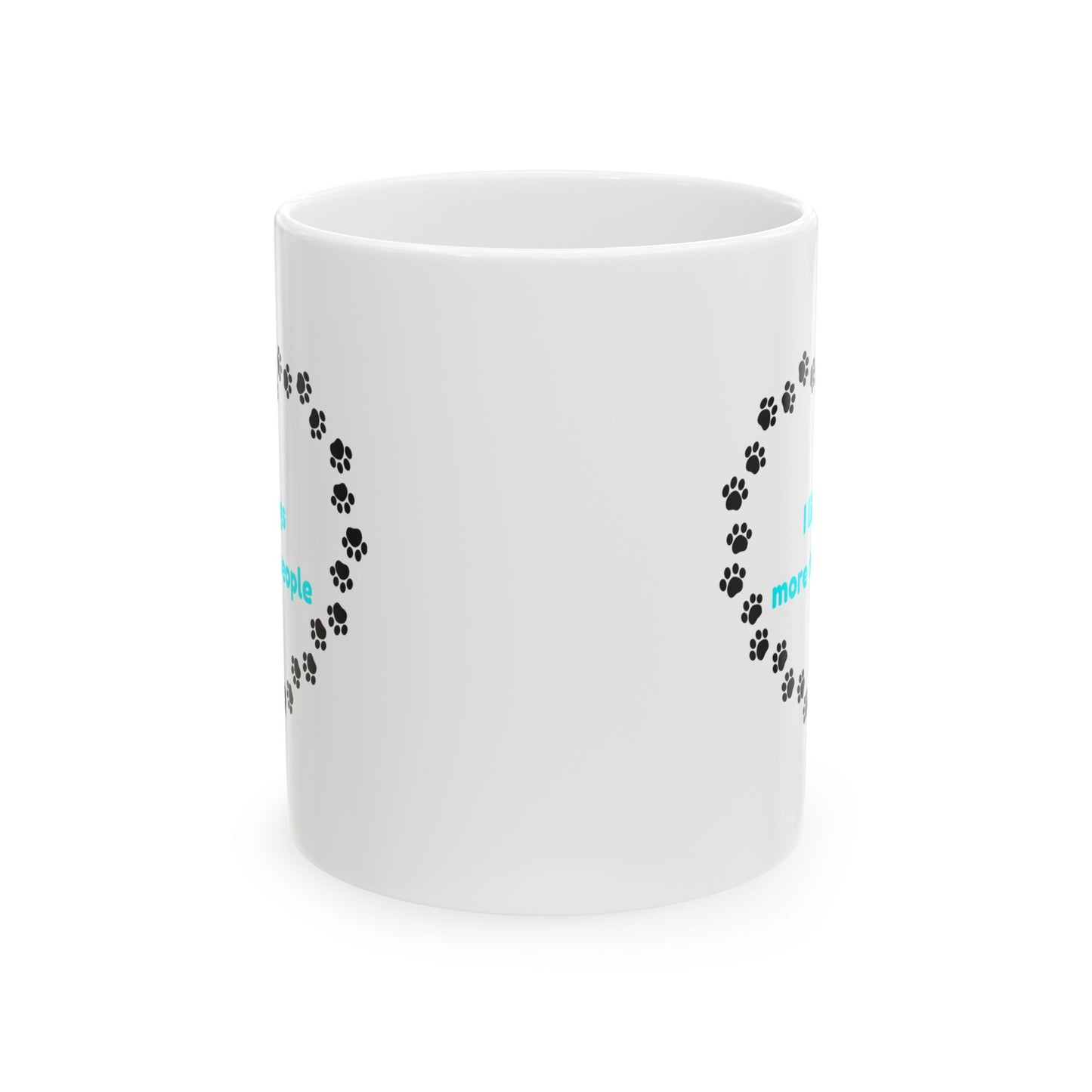 I Like Dogs More Than People Turquoise Ceramic Mug, 11oz