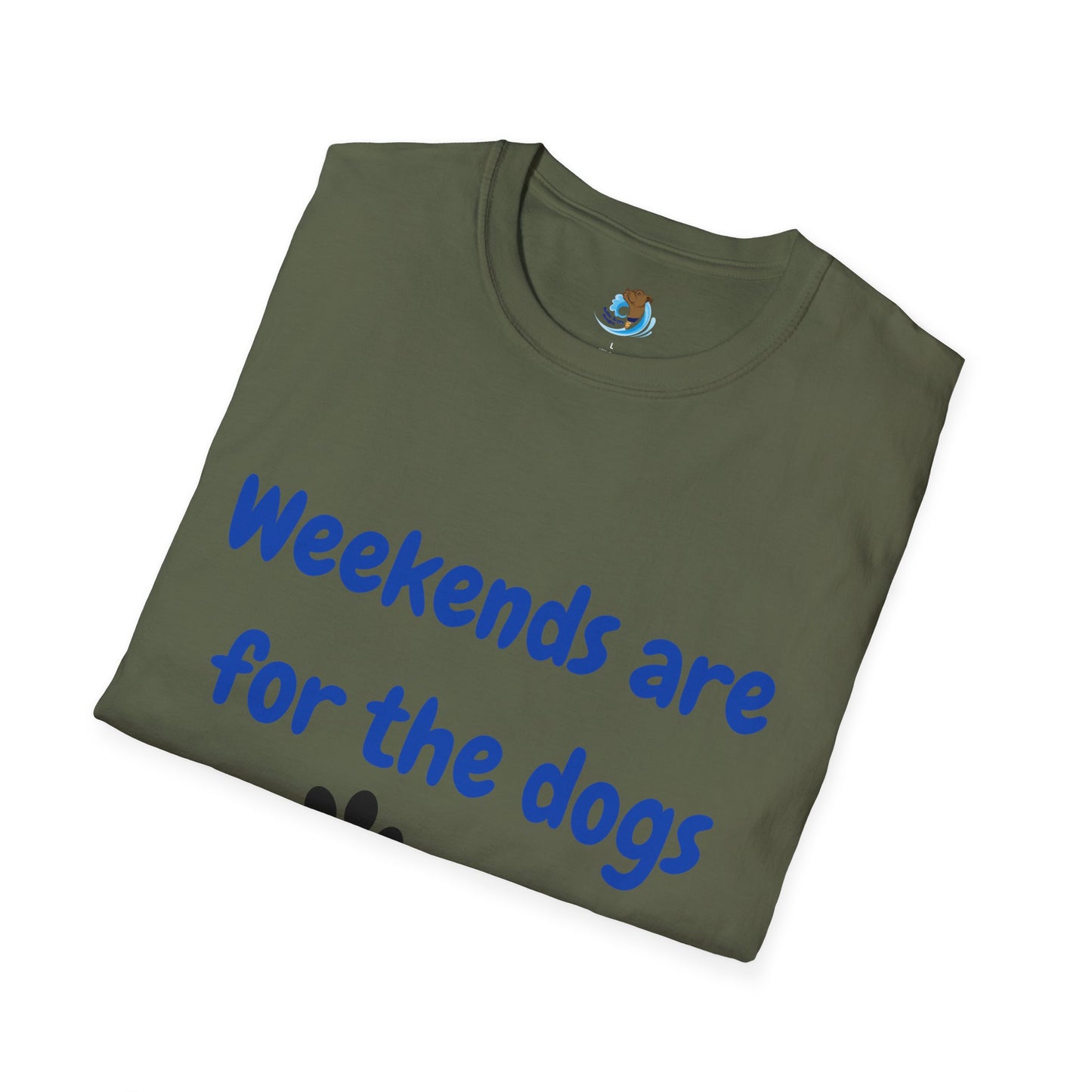 Weekends Are For The Dogs- Black & Blue- Unisex Softstyle T-Shirt